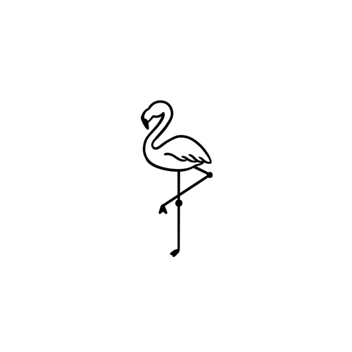 Minimalistisk lyserød flamingo
