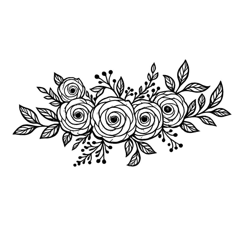 Tatouage couronne de roses pour femme