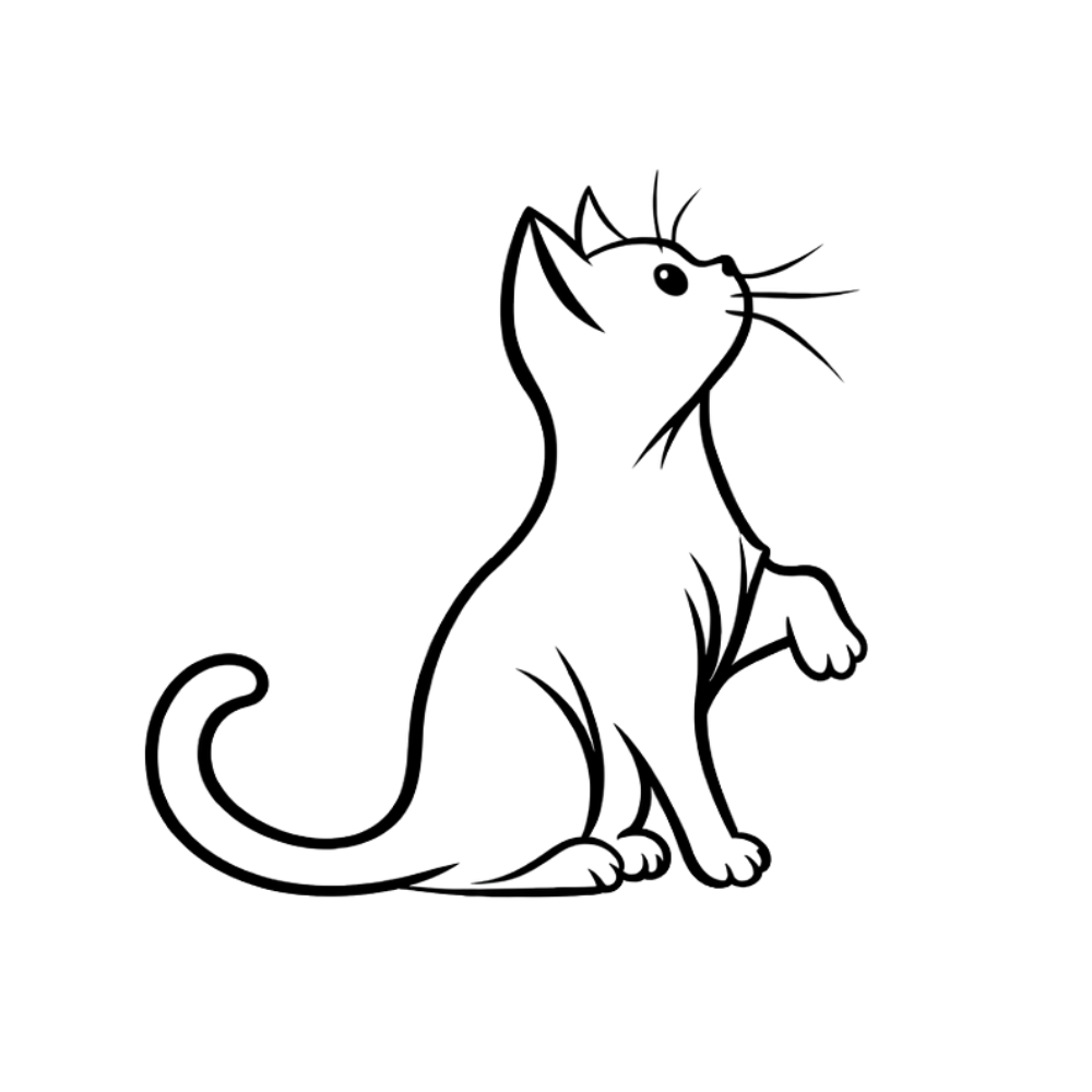 Tatouage chat de profil mignon