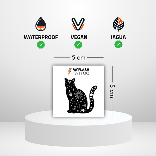 Tatouage temporaire chat noir