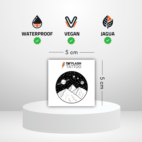 Tatouage ephemere montagne paysage