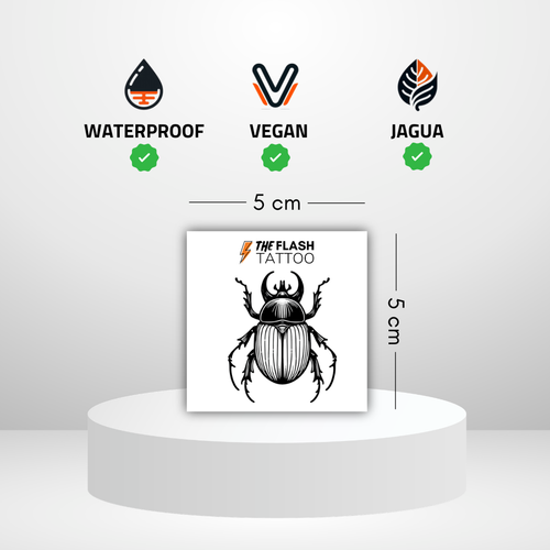 Tatouage ephemere scarabee realiste
