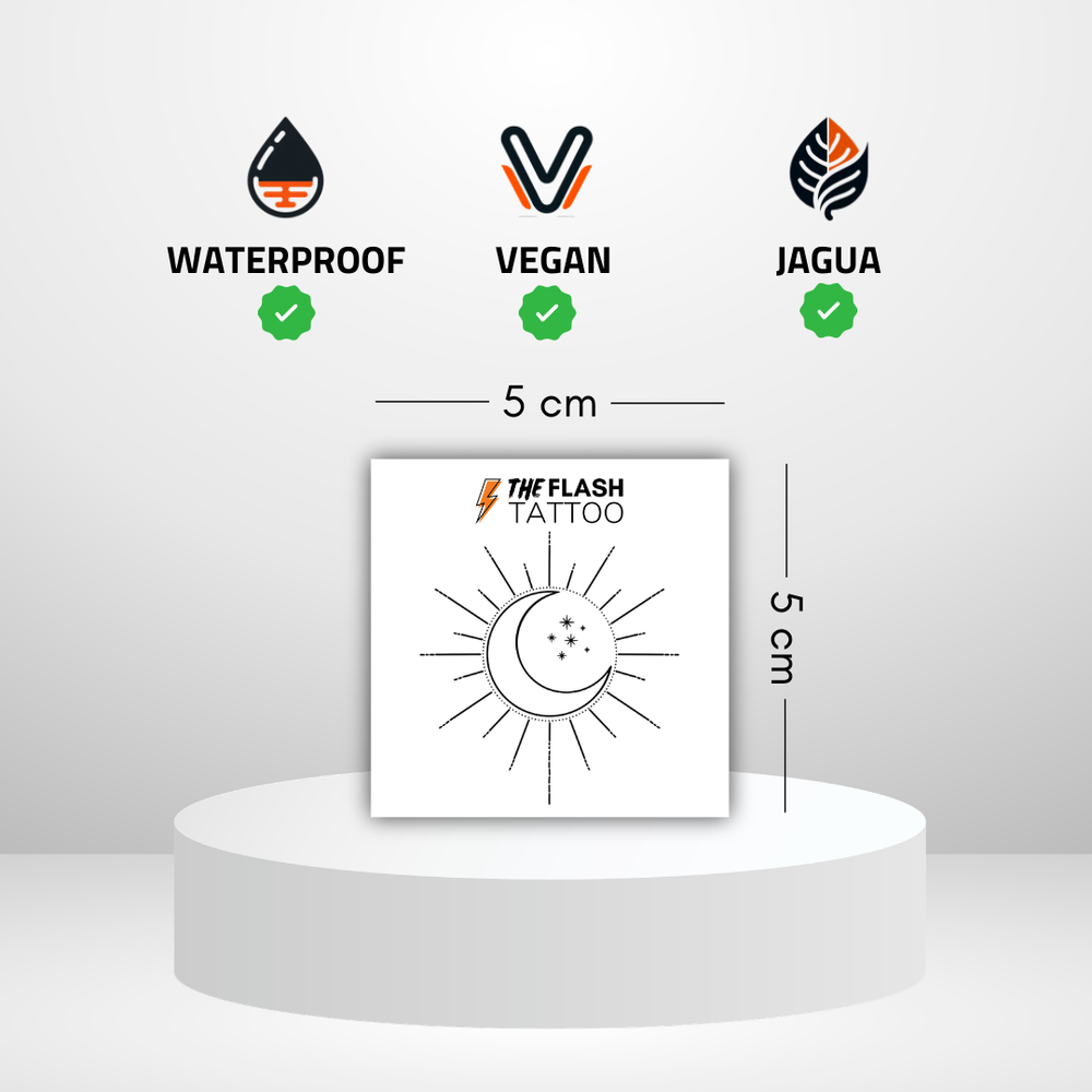 Tatouage ephemere soleil et lune jagua longue durée jusqu'à 2 semaines