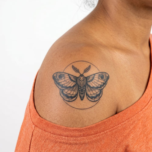 Tatouage temporaire papillon de nuit nocturna effet vrai tatouage