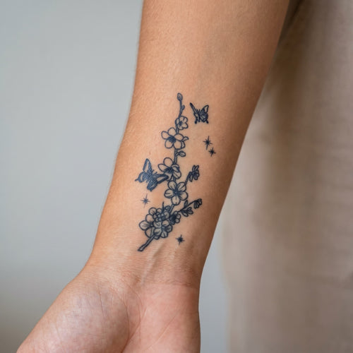 Tatouage cerisier magique pour femme faux tatouage ete au jagua realiste et longue duree