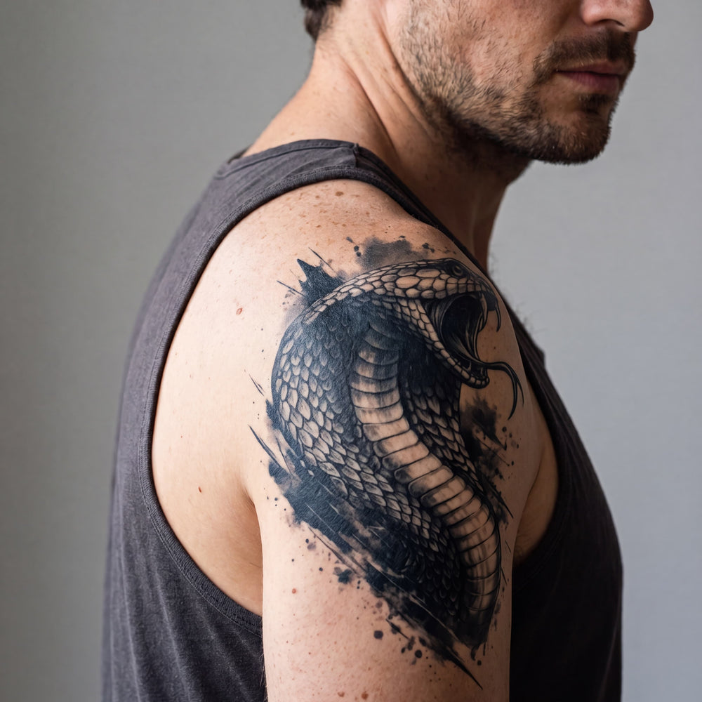 Tatouage ephemere homme serpent réaliste et longue durée faux tattoo pour homme