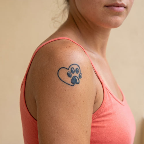 Tatouage patte de chien tattoo ephemere longue duree et effet realiste