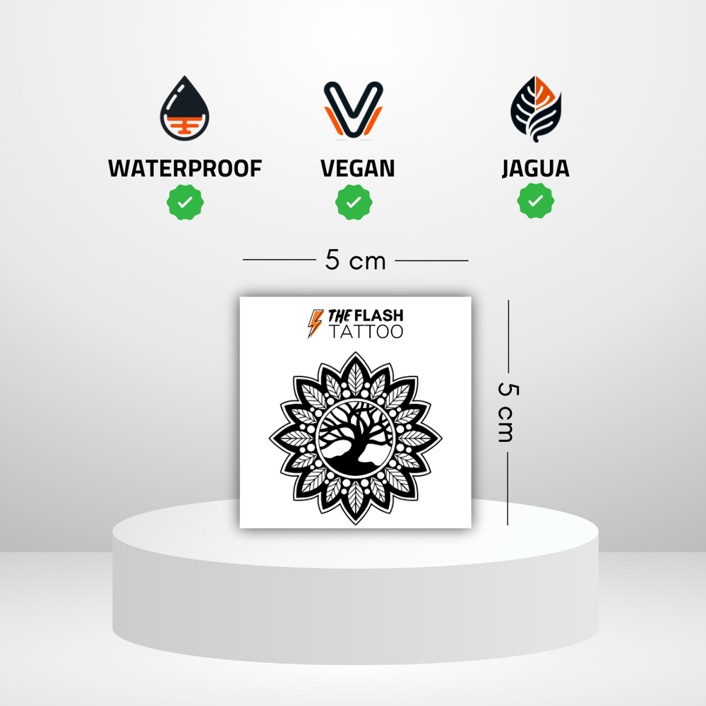 Tatouage arbre de vie avec décor mandala tattoo spirituel et symbolique 
