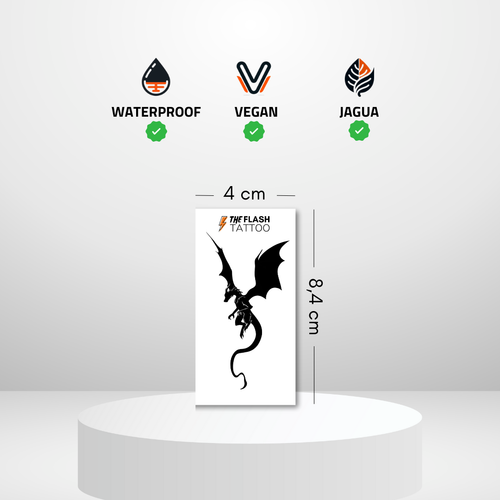 Tatouage ephemere dragon en ombre chinoise effet réaliste