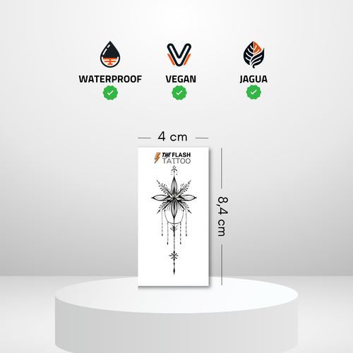 Tattoo ephemere ornemental fleur et attrape reve 