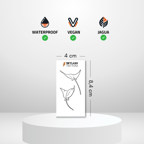 Tatouage ephemere raie manta réaliste qui dure deux semaines à l'encre de jagua